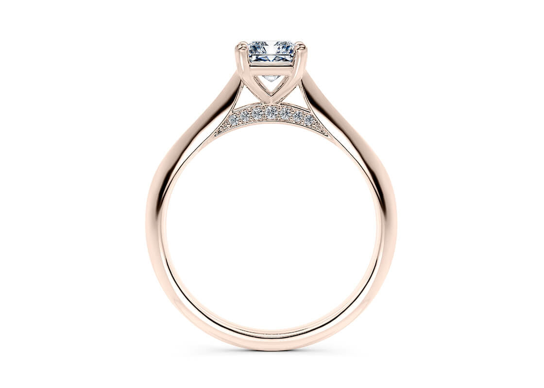 Iris Solitaire Rose Gold 18k Radiant Engagement Ring