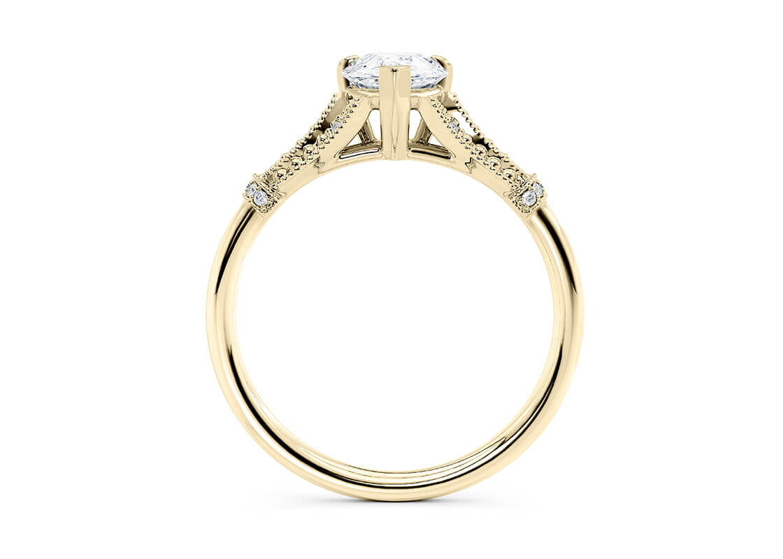 Jasmine Vintage Yellow Gold 18k Pear Engagement Ring
