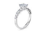 Lyra Diamond Band Platinum Cushion Engagement Ring