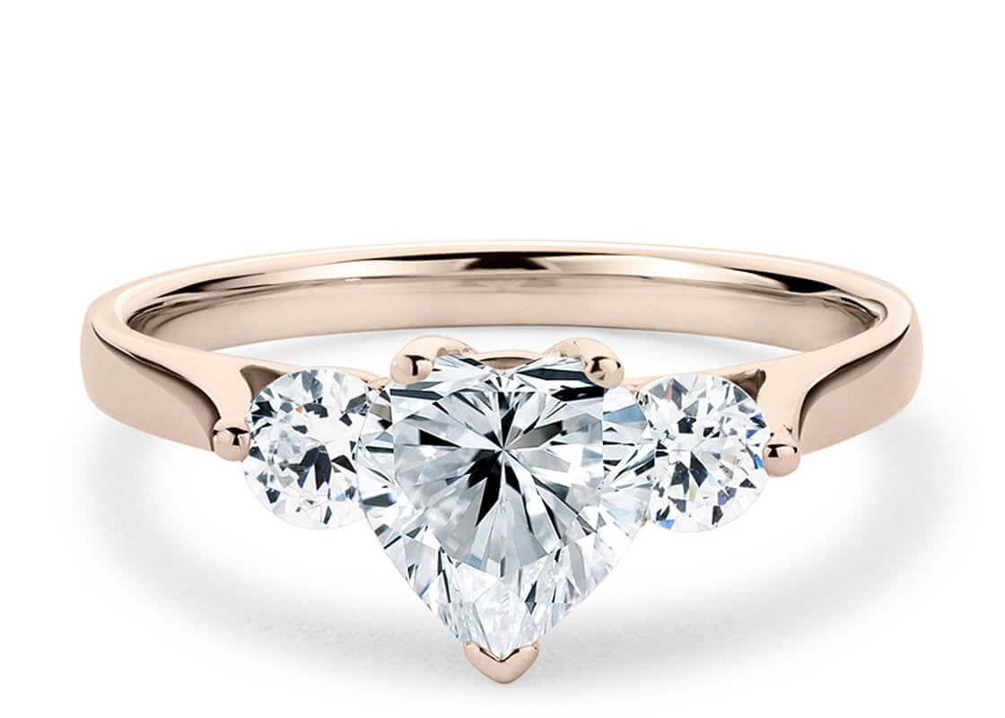 Roma Trilogy Rose Gold 18k Heart Engagement Ring