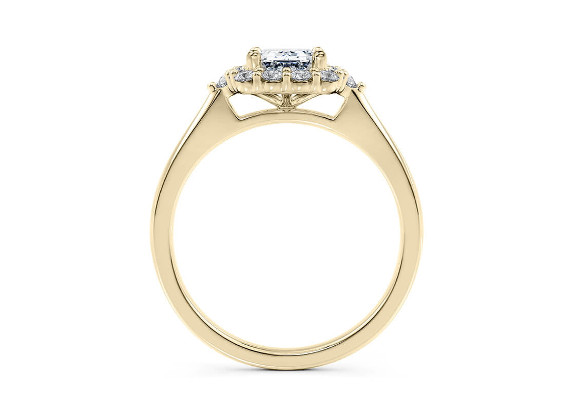 Hampstead Halo Yellow Gold 18k Emerald Engagement Ring
