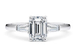 Alexandria Trilogy Platinum Emerald Engagement Ring