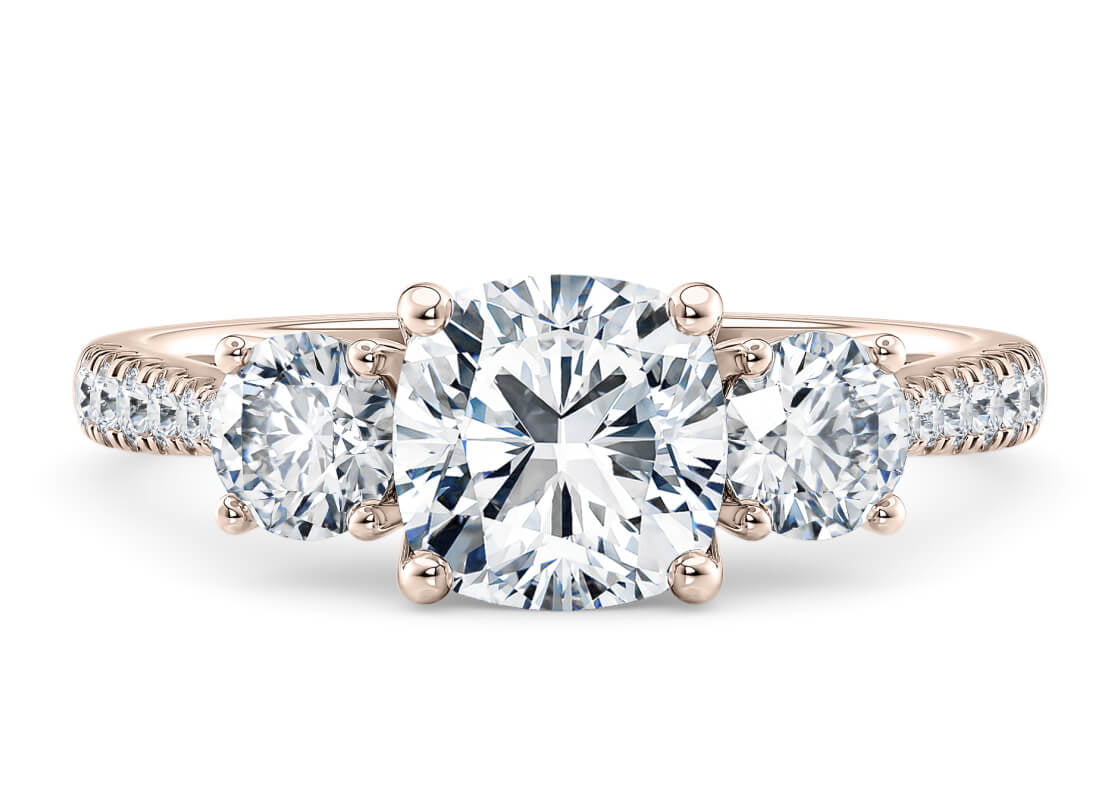 Lisbon Trilogy Rose Gold 18k Cushion Engagement Ring