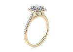 Aphrodite Halo Yellow Gold 18k Asscher Engagement Ring
