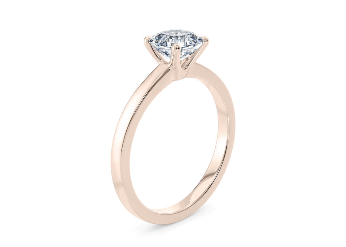 1477 Classic Solitaire Rose Gold 18k Asscher Engagement Ring