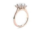 Edwardia Halo Rose Gold 18k Oval Engagement Ring