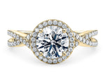 Bellatrix Halo Yellow Gold 18k Round Engagement Ring