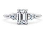Florence Trilogy Platinum Emerald Engagement Ring