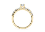 Lyra Diamond Band Yellow Gold 18k Oval Engagement Ring
