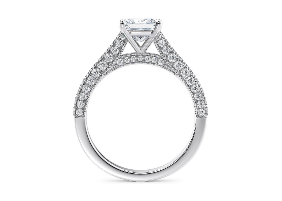 Bloomsbury Vintage Platinum Princess Engagement Ring