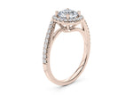 Kew Halo Rose Gold 18k Round Engagement Ring