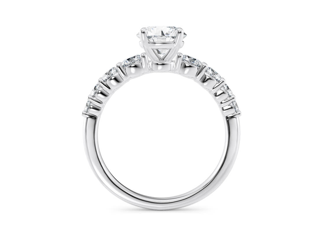 Lyra Diamond Band Platinum Round Engagement Ring