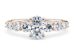Lyra Diamond Band Rose Gold 18k Oval Engagement Ring