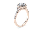 Battersea Halo Rose Gold 18k Round Engagement Ring