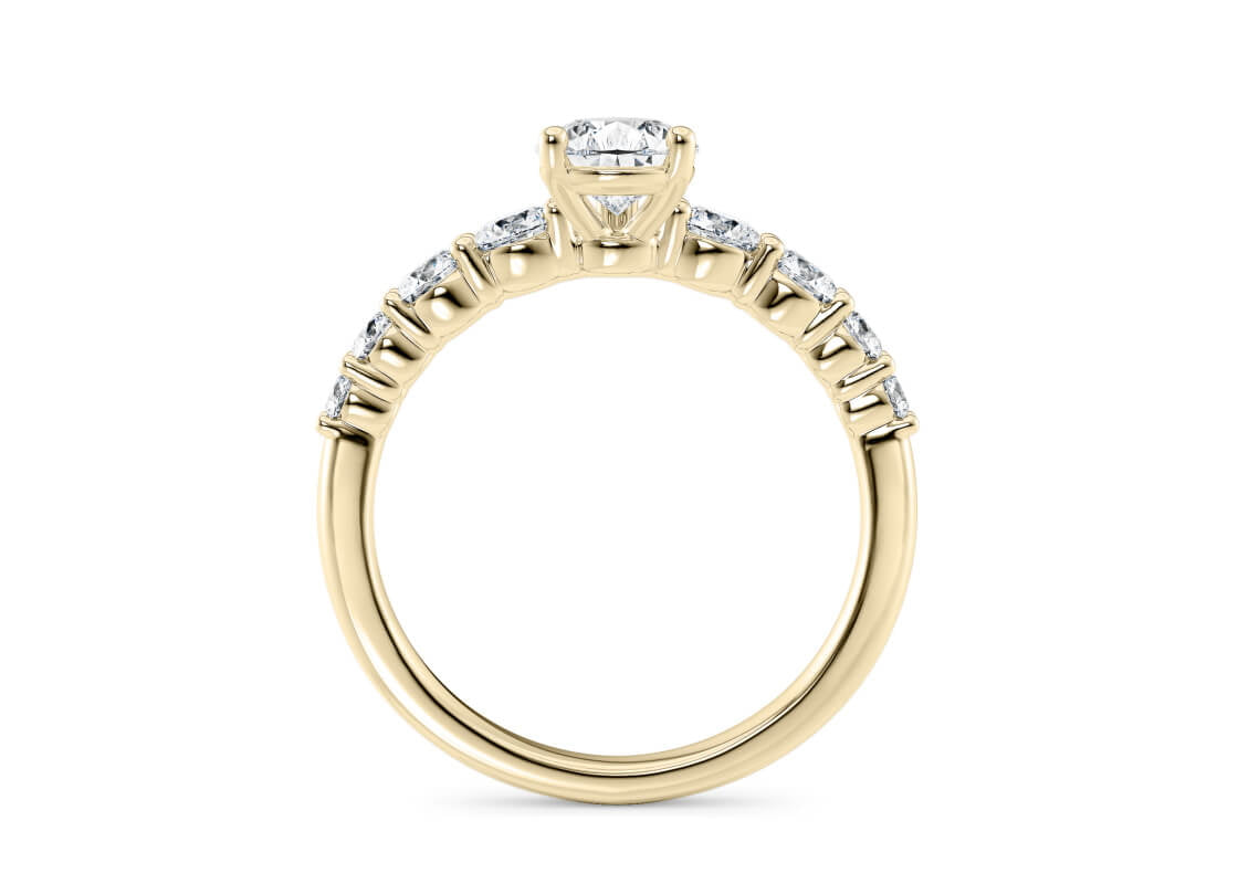 Lyra Diamond Band Yellow Gold 18k Pear Engagement Ring