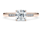 Thea Diamond Band Rose Gold 18k Asscher Engagement Ring