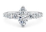 Lyra Diamond Band Platinum Marquise Engagement Ring