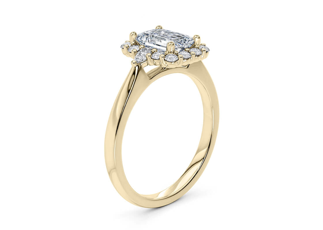 Hampstead Halo Yellow Gold 18k Emerald Engagement Ring