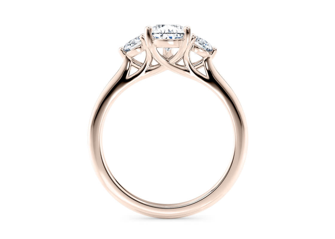 Valencia Trilogy Rose Gold 18k Pear Engagement Ring