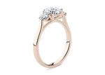 Roma Trilogy Rose Gold 18k Cushion Engagement Ring