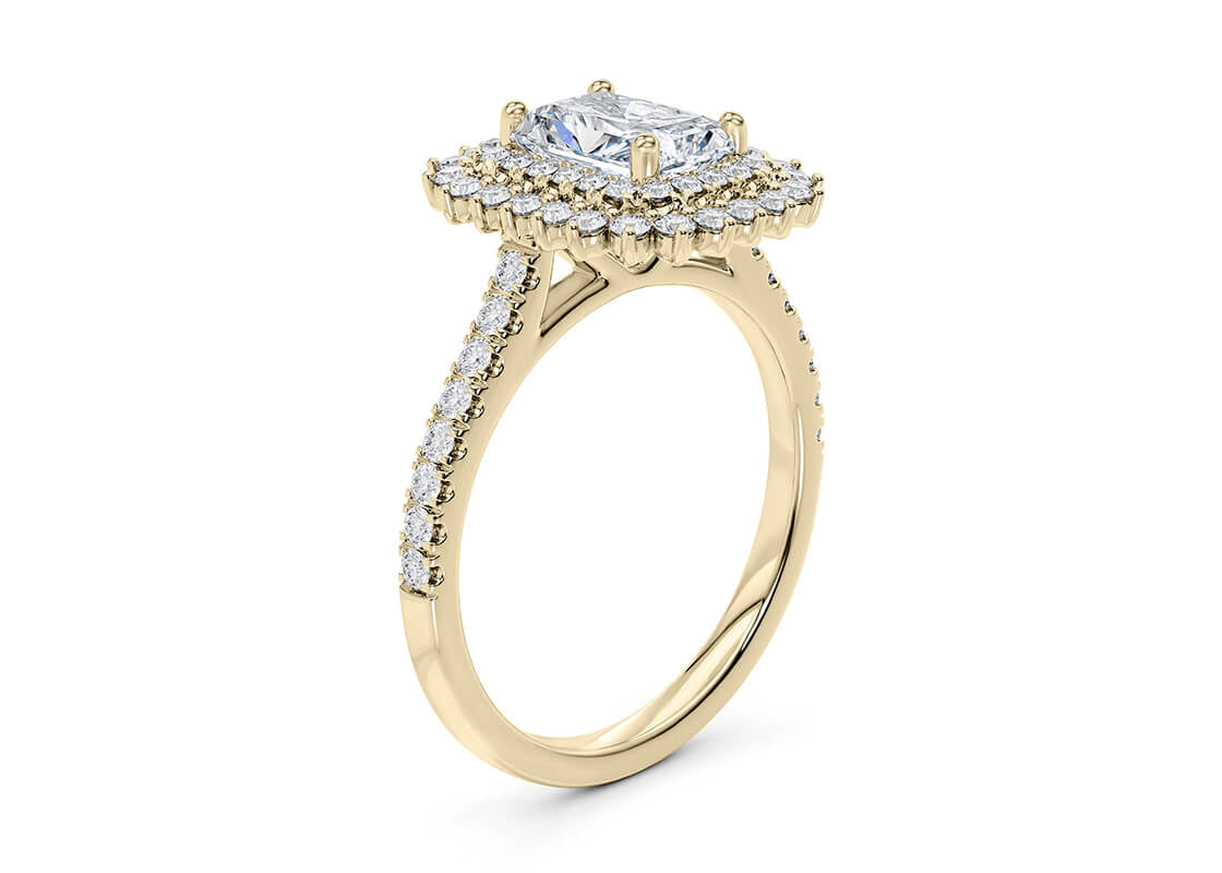 Berkeley Halo Yellow Gold 18k Radiant Engagement Ring