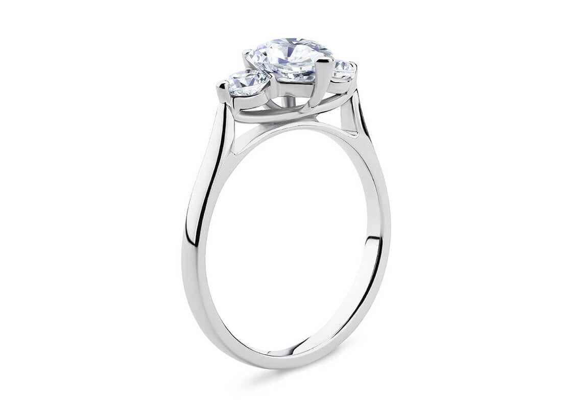 Roma Trilogy Platinum Heart Engagement Ring