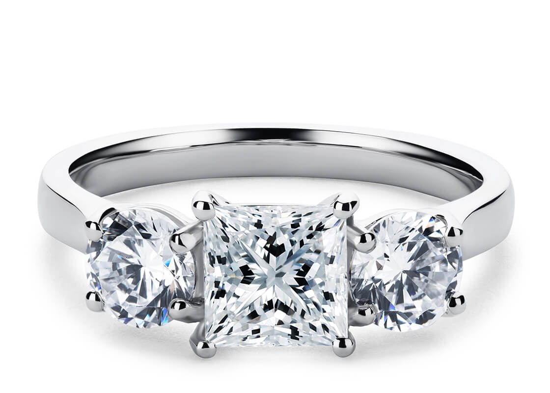 Roma Trilogy Platinum Princess Engagement Ring