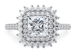 Berkeley Halo Platinum Princess Engagement Ring