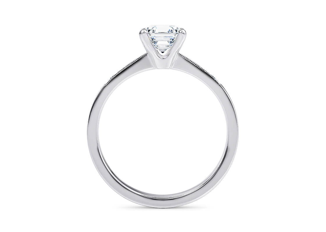 Delicacy Vintage Platinum Asscher Engagement Ring
