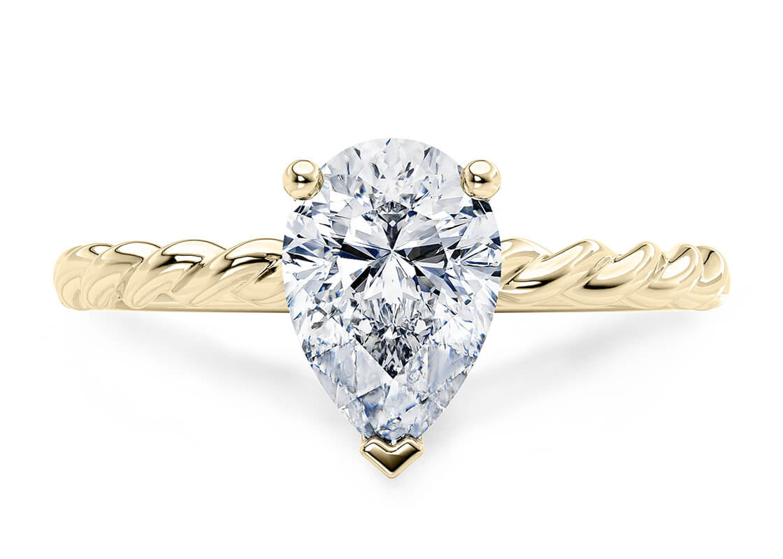 Ascot Solitaire Yellow Gold 18k Pear Engagement Ring