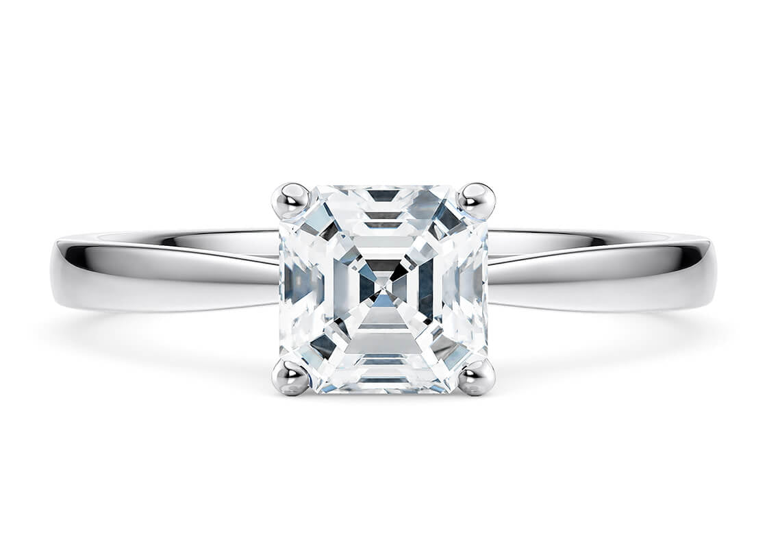 Delicacy Solitaire Platinum Asscher Engagement Ring