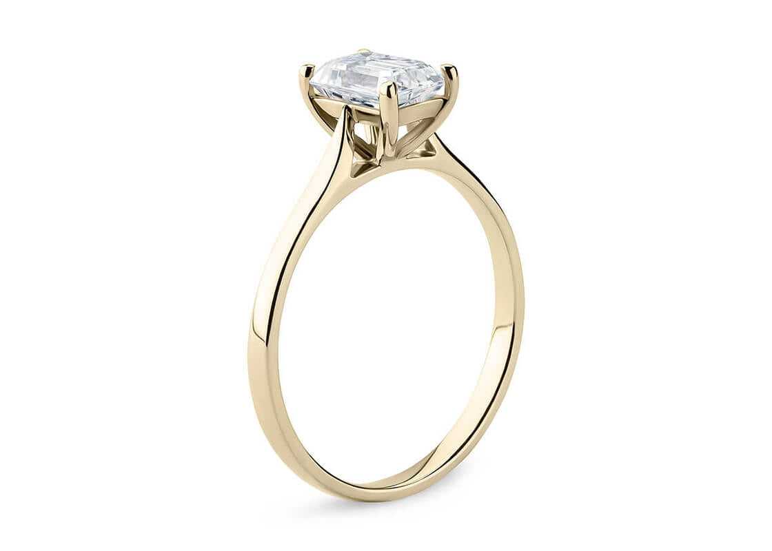 Contour Solitaire Yellow Gold 18k Emerald Engagement Ring