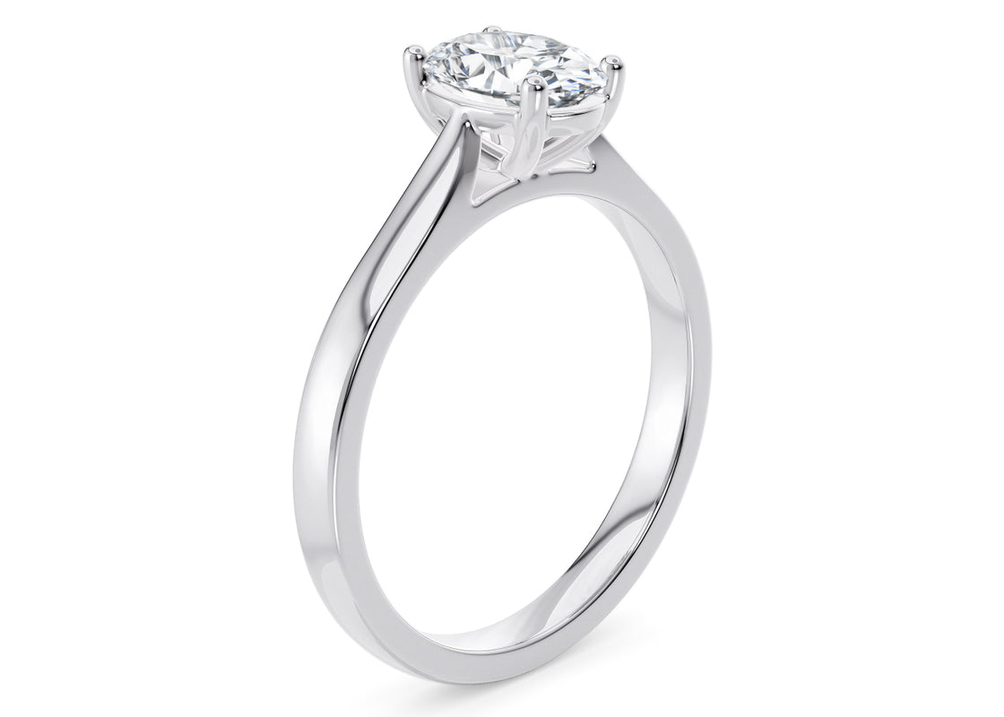 Contour Solitaire White Gold 18k Oval Engagement Ring