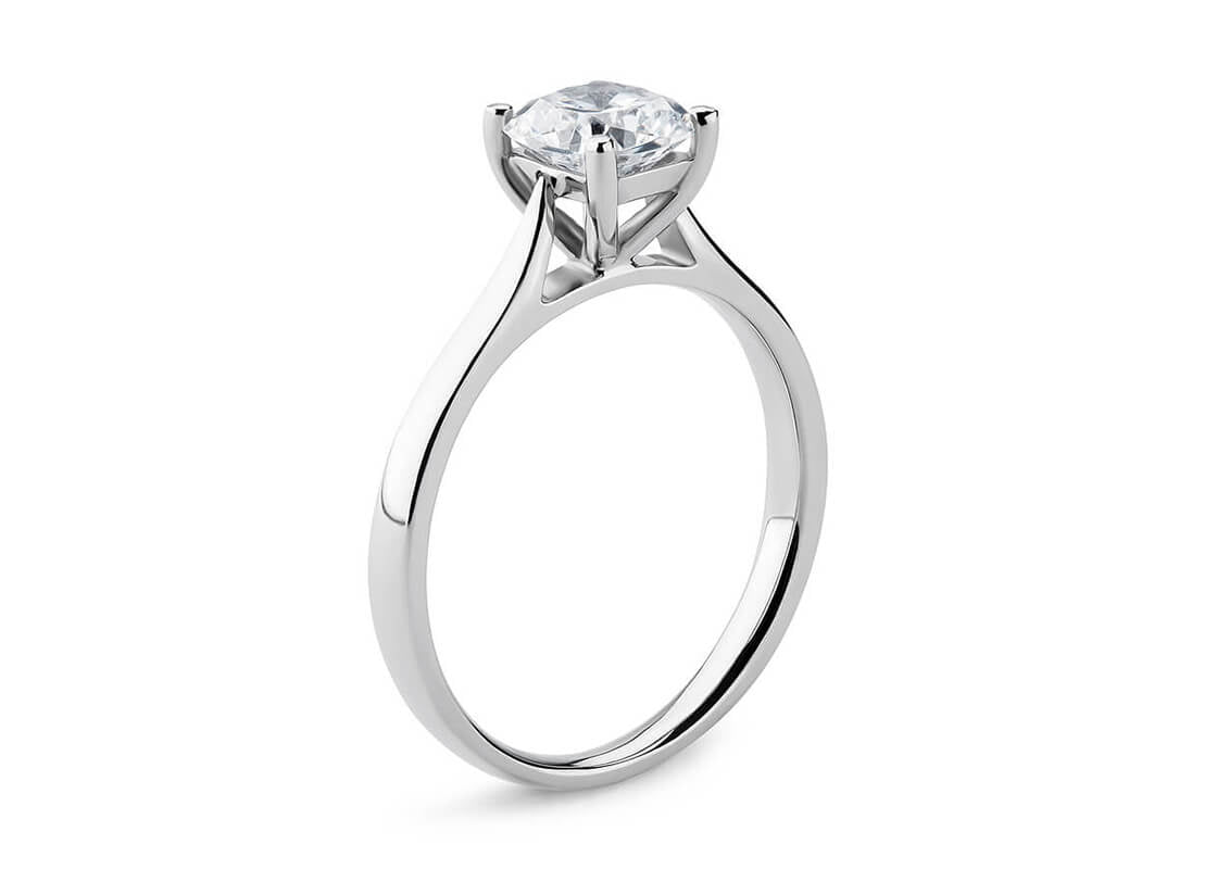 Contour Solitaire Platinum Cushion Engagement Ring