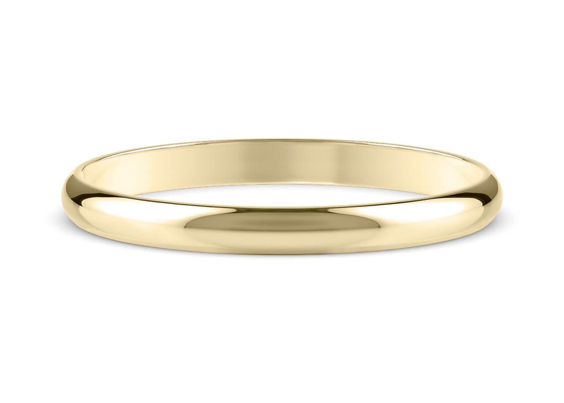 D-Shape Yellow Gold 18k Wedding Band