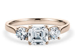 Roma Trilogy Rose Gold 18k Emerald Engagement Ring