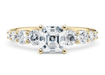 Lyra Diamond Band Yellow Gold 18k Asscher Engagement Ring
