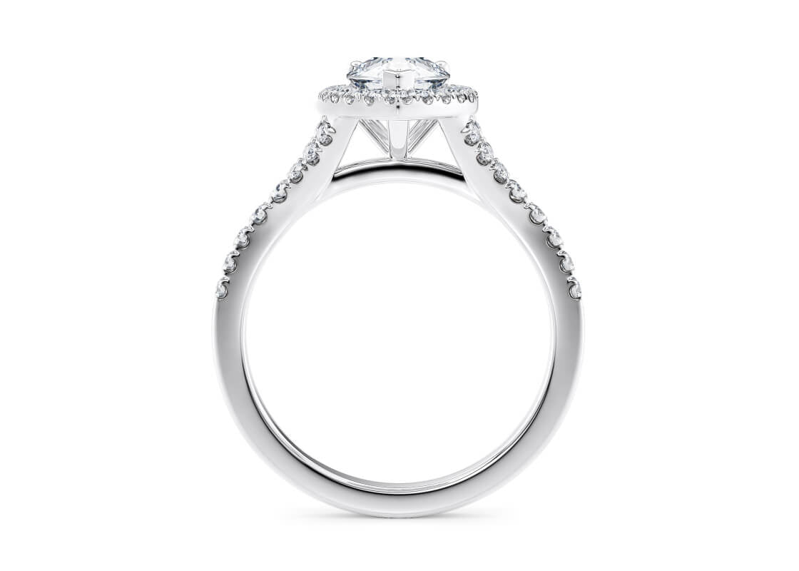 Battersea Halo Platinum Pear Engagement Ring