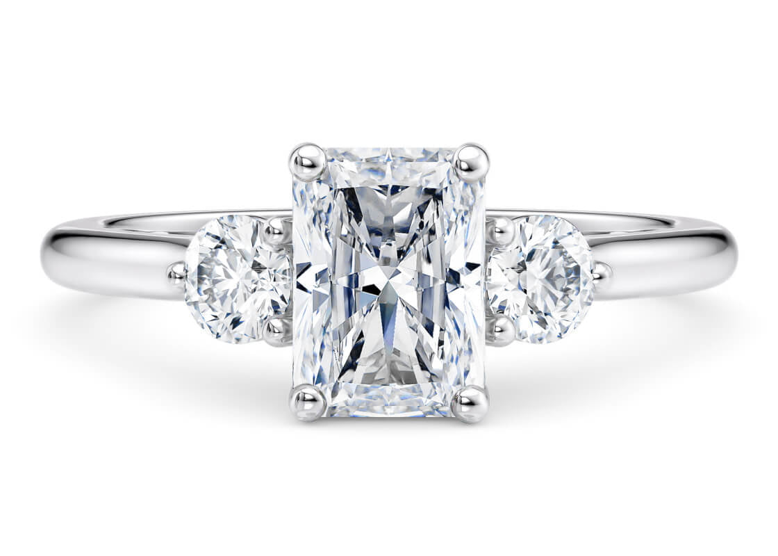 Valencia Trilogy Platinum Radiant Engagement Ring