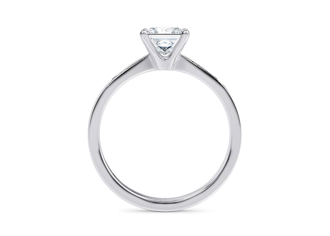 Delicacy Vintage Platinum Princess Engagement Ring