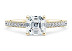 1477 Vintage Yellow Gold 18k Asscher Engagement Ring