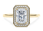 Minerva Halo Yellow Gold 18k Radiant Engagement Ring