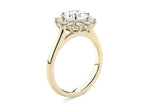 Edwardia Halo Yellow Gold 18k Round Engagement Ring