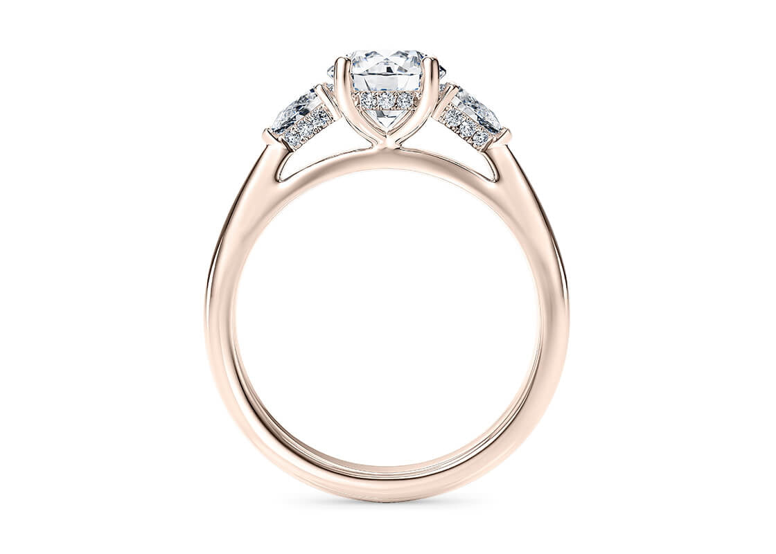 Florence Trilogy Rose Gold 18k Round Engagement Ring