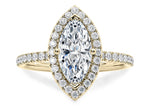 Isabella Halo Yellow Gold 18k Marquise Engagement Ring