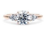 Florence Trilogy Rose Gold 18k Round Engagement Ring