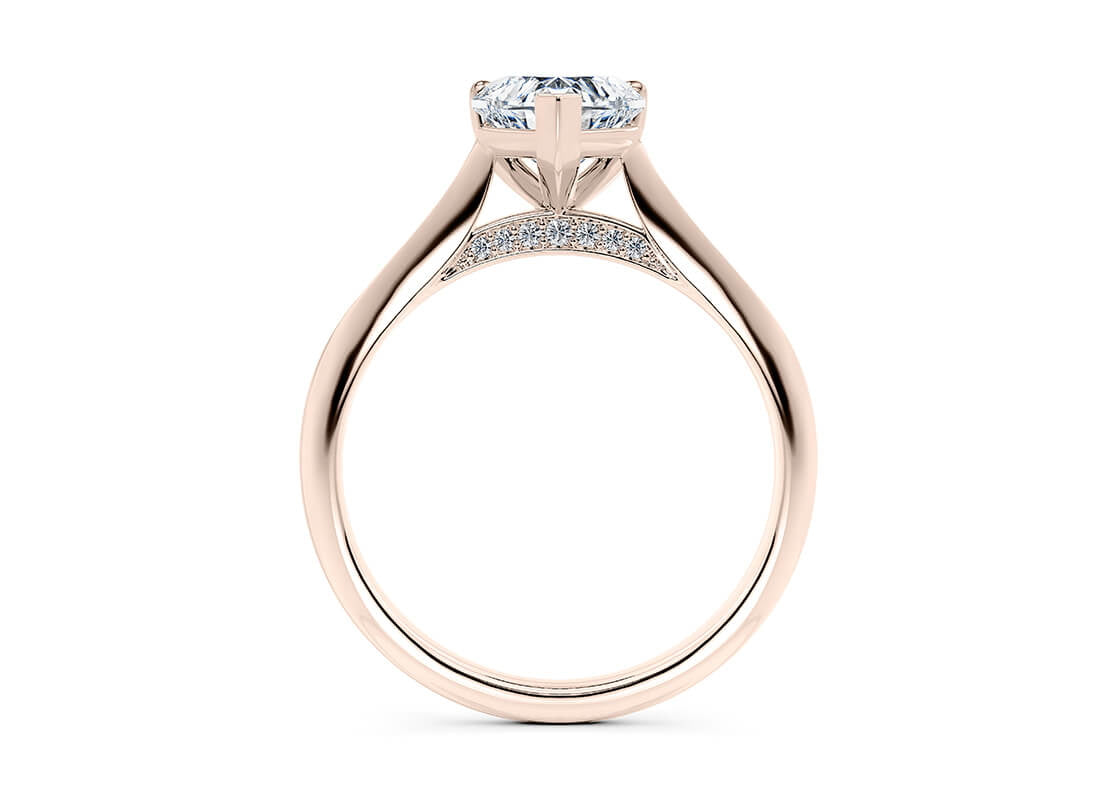 Iris Solitaire Rose Gold 18k Heart Engagement Ring