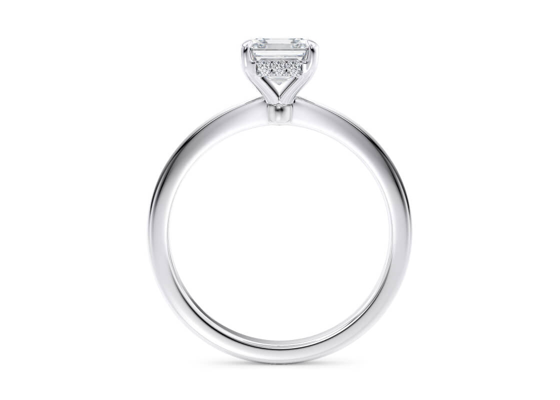 Starlight Solitaire Platinum Asscher Engagement Ring