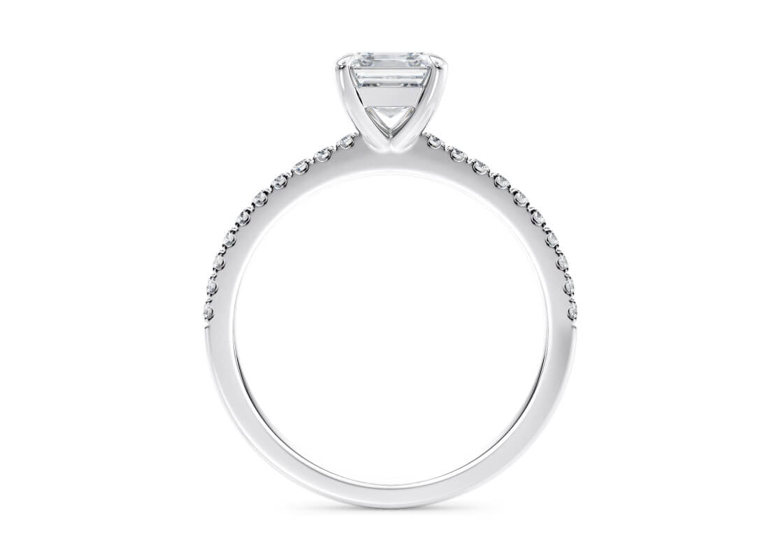 Aria Diamond Band White Gold 18k Asscher Engagement Ring