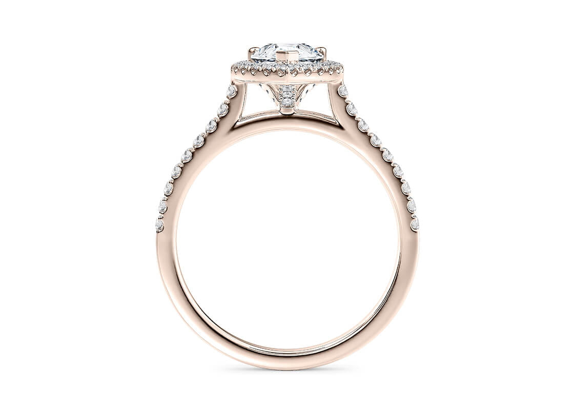 Aphrodite Halo Rose Gold 18k Pear Engagement Ring